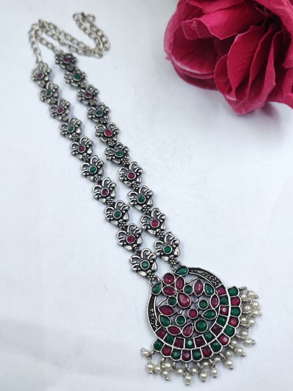 Designer Floral Art Necklace Traditional Jewelry for Light Weight Ethnic Style 8 Floral Art Necklace stylish brass jewelry design