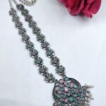 Designer Floral Art Necklace Traditional Jewelry for Light Weight Ethnic Style - ''Babypink-Mint''