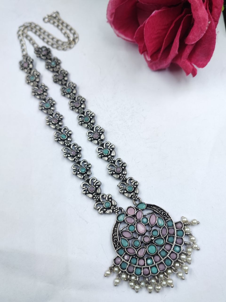 Designer Floral Art Necklace Traditional Jewelry for Light Weight Ethnic Style 6 Floral Art Necklace stylish brass jewelry design