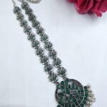 Designer Floral Art Necklace Traditional Jewelry for Light Weight Ethnic Style - "Green"