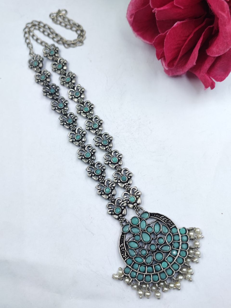 Designer Floral Art Necklace Traditional Jewelry for Light Weight Ethnic Style 1 Floral Art Necklace stylish brass jewelry design