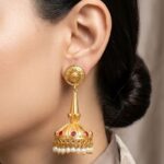 Gold Plated Jhumka Earring Dazzling Jewelry for Traditional Look