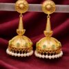 Gold Plated Jhumka Earring stylish brass jewelry design