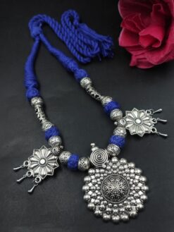 Silver Thread Necklace stylish brass jewelry design