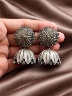 Lotus Jhumka Earring stylish brass jewelry design