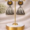 Oxidized Jhumka Earring Ethnic Jewelry for Pearl Work Detailing 15 Oxidized Jhumka Earring stylish brass jewelry design