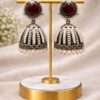 Oxidized Jhumka Earring Ethnic Jewelry for Pearl Work Detailing 13 Oxidized Jhumka Earring stylish brass jewelry design
