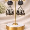 Oxidized Jhumka Earring Ethnic Jewelry for Pearl Work Detailing 12 Oxidized Jhumka Earring stylish brass jewelry design