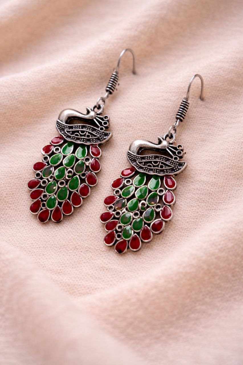 Handmade Peacock Earring Light Weight Jewelry for Gorgeous Look 2 Handmade Peacock Earring stylish brass jewelry design