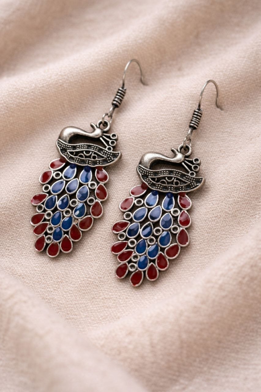 Handmade Peacock Earring Light Weight Jewelry for Gorgeous Look 1 Handmade Peacock Earring stylish brass jewelry design