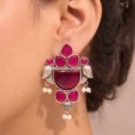 Peacock Stone Earring Stunning Elegant Design with Premium Traditional Artistic Finish