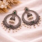 Beautiful Dangler Jhumki Earring Traditional Jewelry for Stylish  Look - "Green"