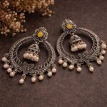 Beautiful Dangler Jhumki Earring Traditional Jewelry for Stylish  Look - "Yellow"