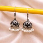Elegant Jhumki Earring Jewelry for Light Weight Party Look - "Black"