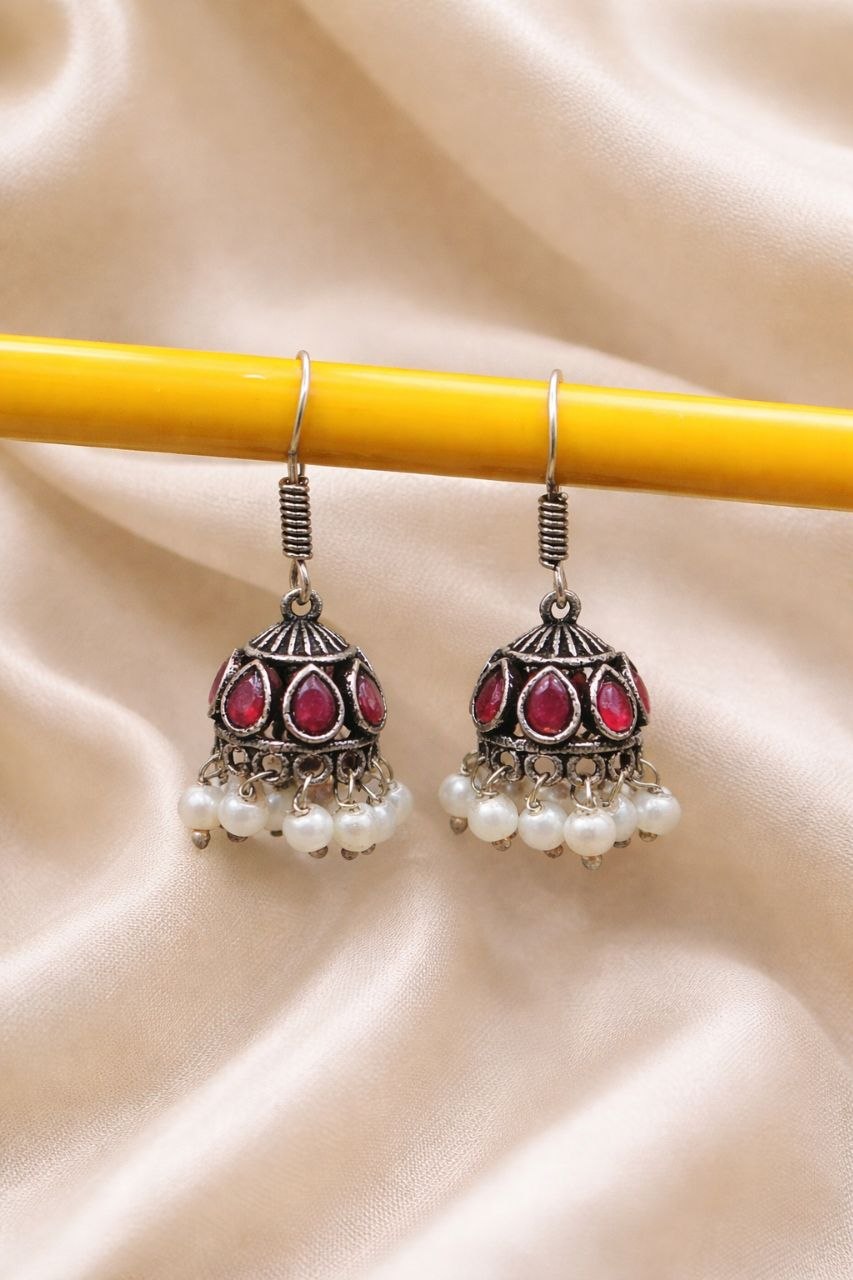 Unique Jhumki Earring Jewelry for Light Weight Party Look 2 Jhumki Earring stylish brass jewelry design