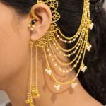 Designer Non Piercing Kashmiri Jhumka Traditional Jewelry for Comfortable Ethnic Look - "Black"