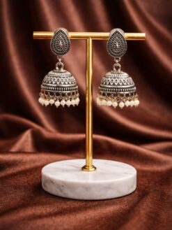 Silver Jhumka Earring stylish brass jewelry design