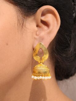 Gold Plated Jhumka Earring stylish brass jewelry design