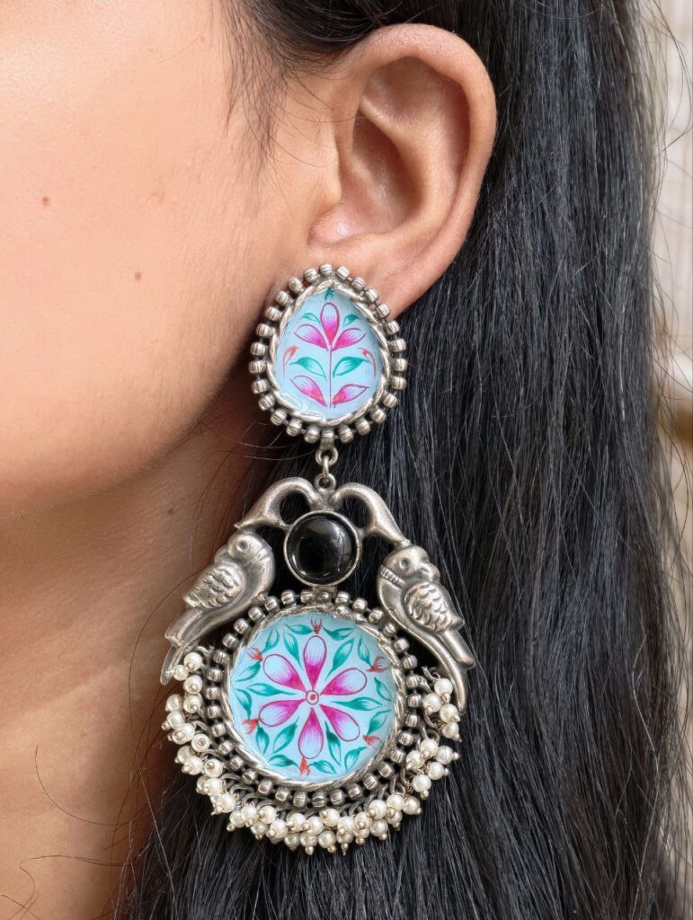 Hand Painted Earring Artistic Jewelry for Beautiful Look