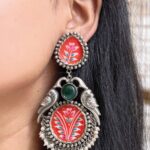Hand Painted Earring Artistic Jewelry for Beautiful Look - "Red"
