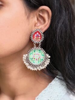 Oxidized Handmade Earring stylish brass jewelry design