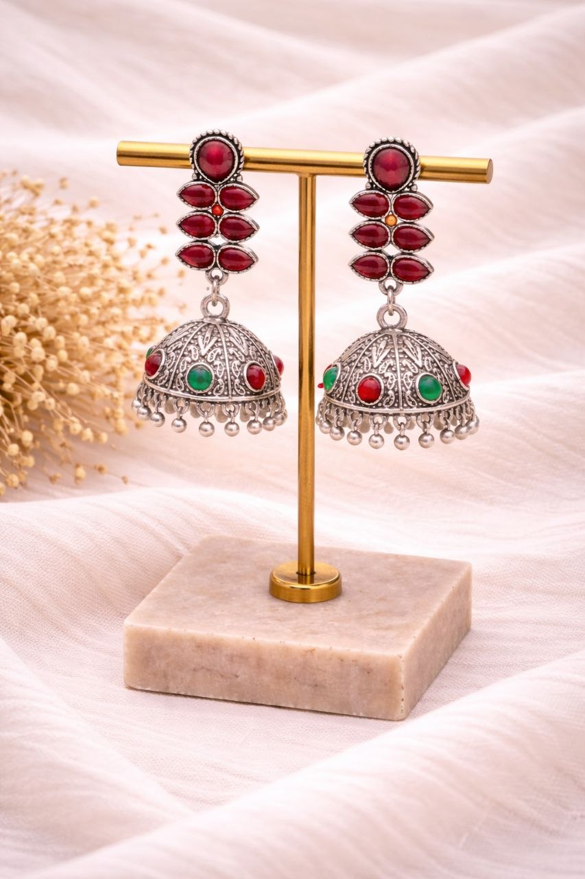 Oxidized Jhumka Earring Traditional Jewelry for Gorgeous Look 1 Oxidized Jhumka Earring stylish brass jewelry design