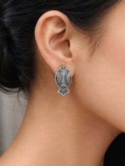 Fish Stud Earring stylish brass jewelry design