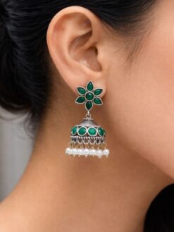 Silver Jhumka Earring stylish brass jewelry design