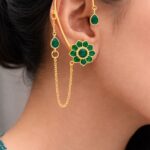 Floral Handmade Earcuff Artistic Jewelry for Beautiful Ethnic Look - "Green"