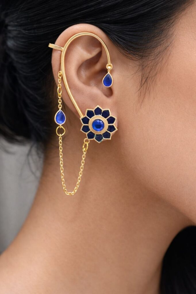 Floral Handmade Earcuff Artistic Jewelry for Beautiful Ethnic Look