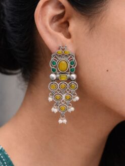 Dangler Silver Earring stylish brass jewelry design