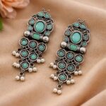 Dangler Silver Earring Stylish Jewelry for Beautiful Party Look - "MInt"