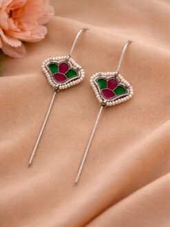 Silver Meena Kari Earcuff stylish brass jewelry design