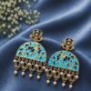 Handmade Meena Kari Earring stylish brass jewelry design