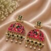 Handmade Meena Kari Earring stylish brass jewelry design