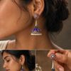 Meena Kari Jhumka Earring stylish brass jewelry design