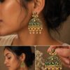 Handmade Meena Kari Earring stylish brass jewelry design