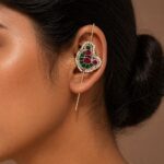 Unique Peacock Meena Kari Earcuff Jewelry for Traditional Look