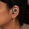 Floral Meena Kari Earcuff stylish brass jewelry design