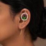 Floral Meena Kari Earcuff Light Weight Jewelry for Party Look