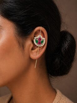 Meena Kari Earcuff stylish brass jewelry design