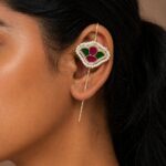 Silver Meena Kari Earcuff Stunning Traditional Jewelry for Ethnic Look
