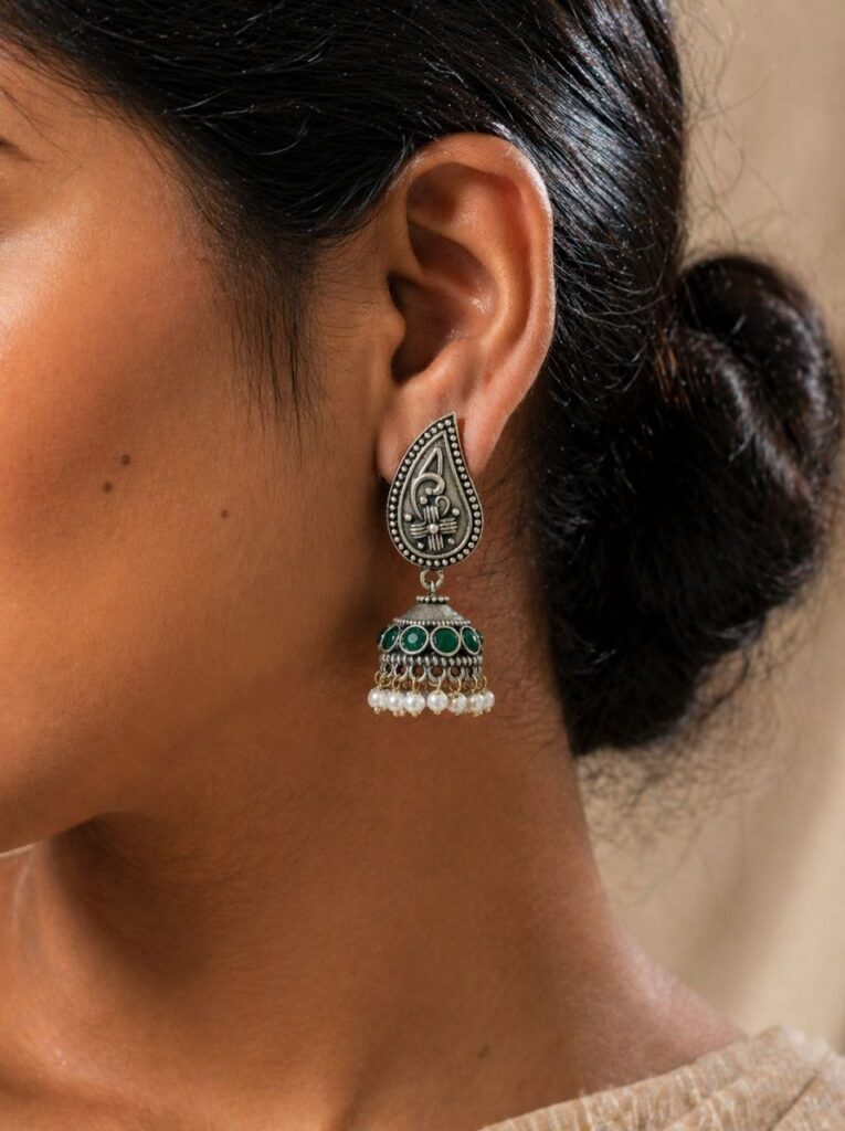 Designer Leaf Jhumka Earring Elegant Jewelry for Beautiful Traditional Look
