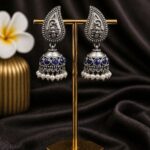 Designer Leaf Jhumka Earring Elegant Jewelry for Beautiful Traditional Look - Blue