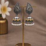 Designer Leaf Jhumka Earring Elegant Jewelry for Beautiful Traditional Look - "Yellow"