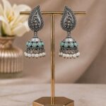 Designer Leaf Jhumka Earring Elegant Jewelry for Beautiful Traditional Look - "MInt"