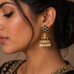 Gold Plated Jhumka Earring Traditional Jewelry for Pearl Work Detailing