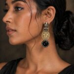 Two Tone Earring Leaf Designer Jewelry for Beautiful Traditional Look
