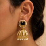 Gold Plated Jhumka Earring Traditional Jewelry for Beautiful Pearl Work Detailing