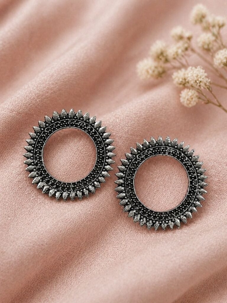 German Silver Chandbali Earring Light Weight Jewelry for Beautiful Look